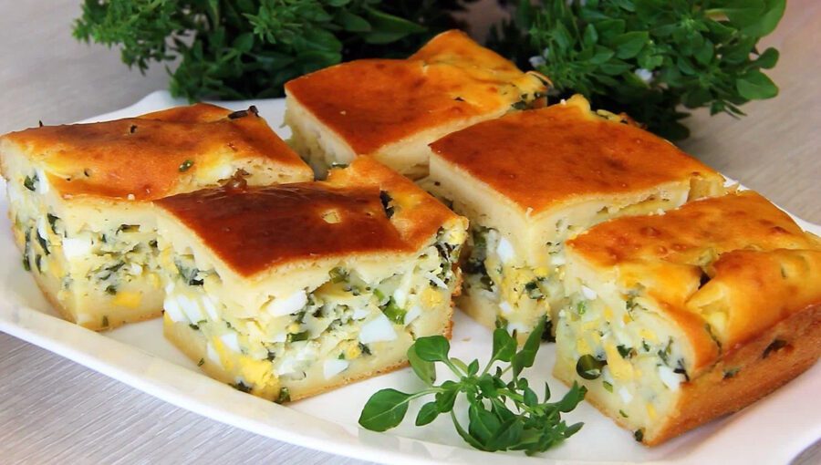 Рецепт пирога нашвидкуруч з яйцем та цибулею Рецепт пирога нашвидкуруч з яйцем та цибулею