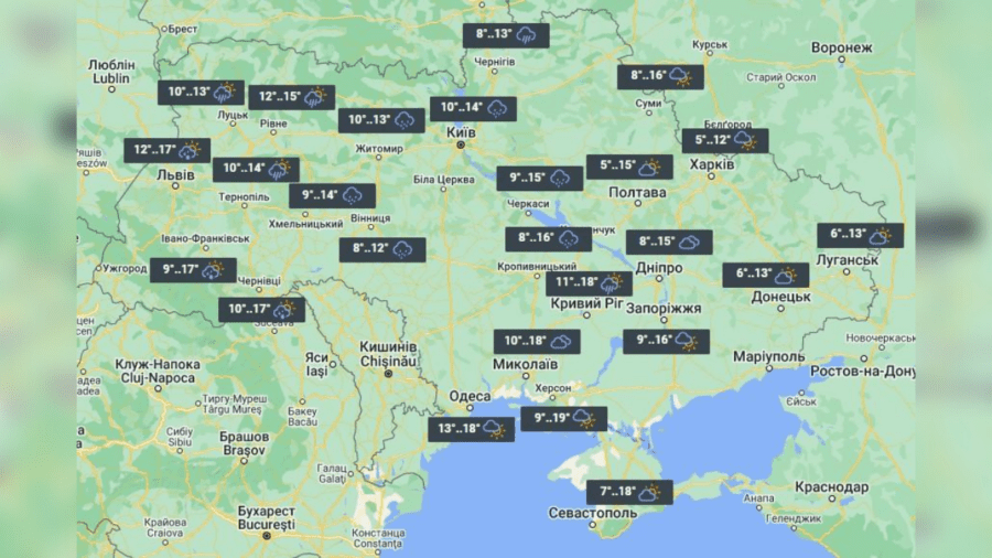 Синоптики поділились картою з детальним прогнозом погоди на 25 жовтня 2022 року