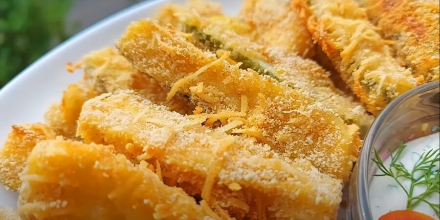 Запечені кабачки в паніруванні 