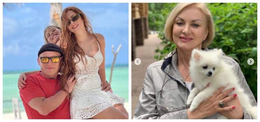 Чоловік з доньками та мама Олі Полякової