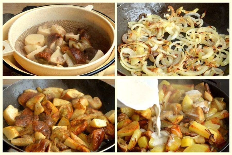Тушковані лісові гриби з картоплею