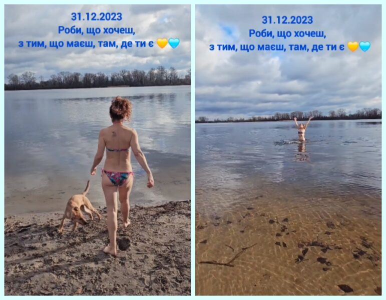 55-річна Надія Матвєєва стрибнула у холодну річку напередодні свята