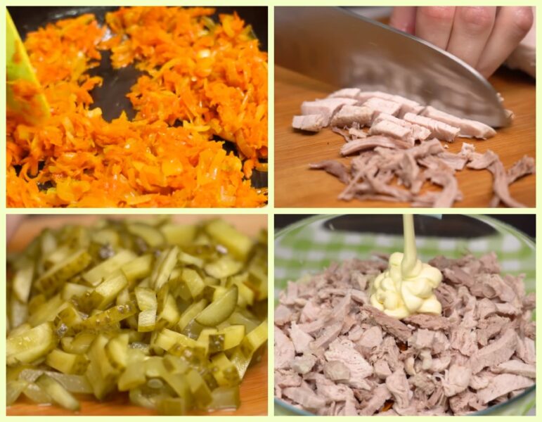 Готую ситний салатик із м'ясом або печінкою за 20 хвилин