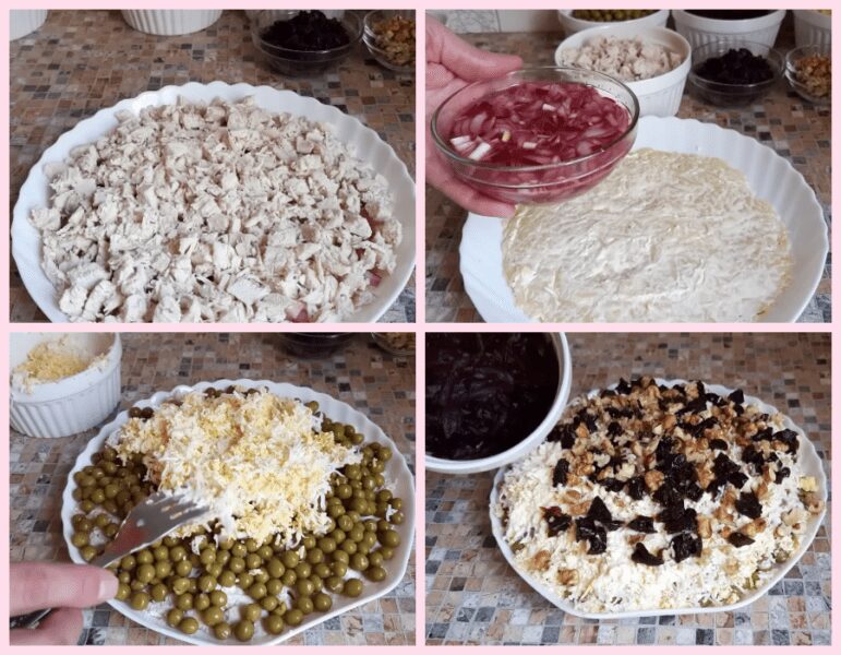 Салат-тортик із нереально смачним поєднанням доступних інгредієнтів