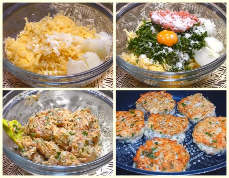 Бабуся навчила готувати деруни з м'ясом