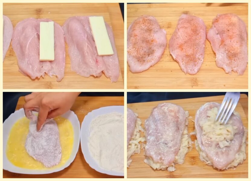 Куряча грудка з сиром і картоплею