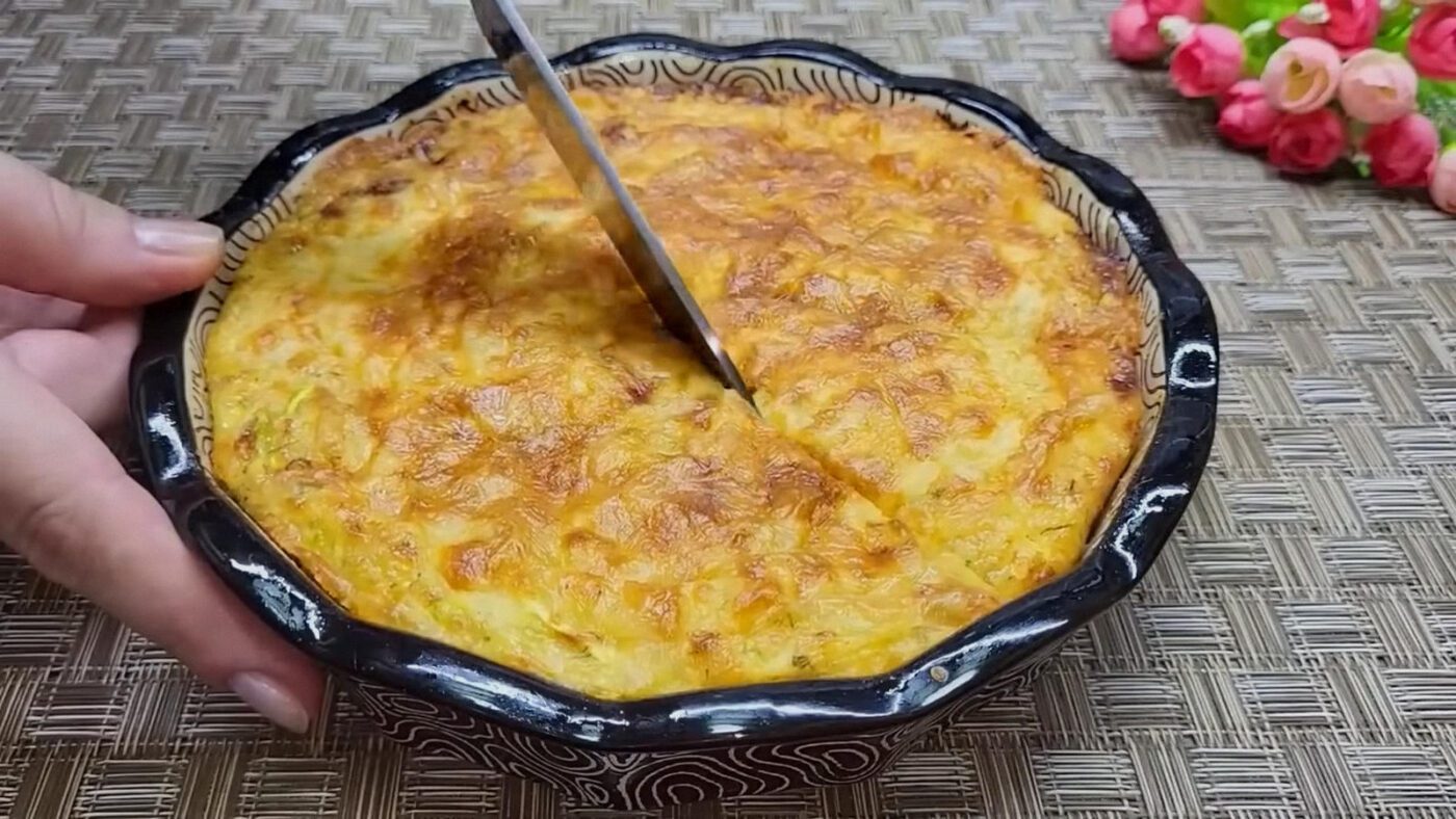 Кабачковий пиріг з сиром на обід або вечерю
