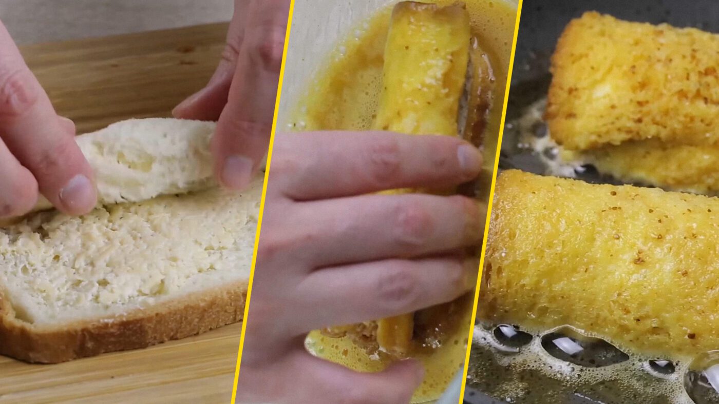 Трубочки з тостового хліба можна готувати з різною начинкою, отримуючи щоразу інший результат