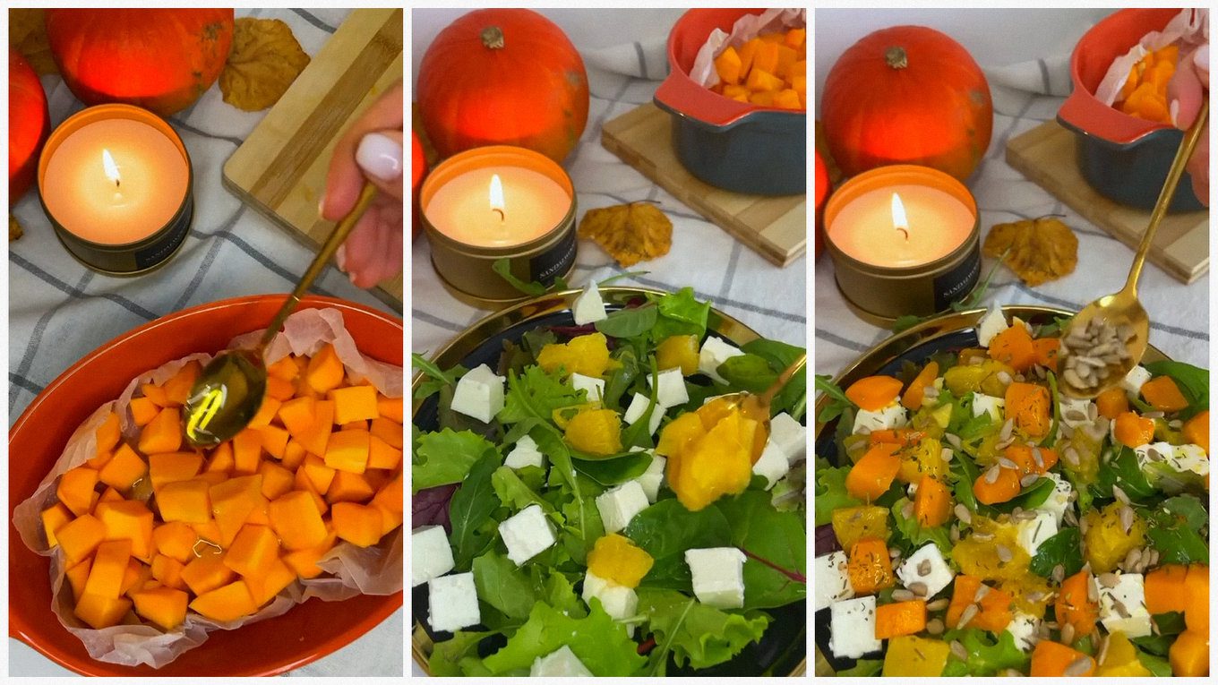 Кулінари поділилися рецептом теплого салату з гарбузом, апельсином та фетою