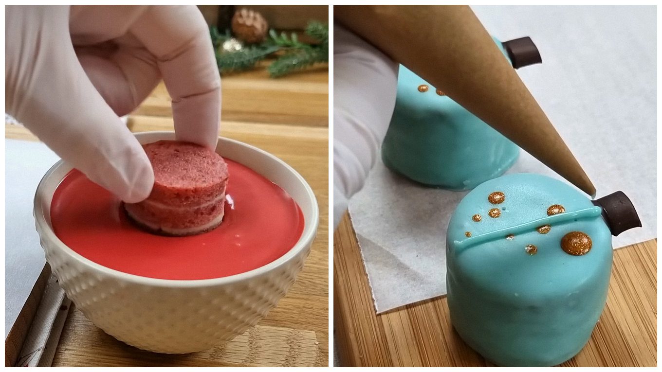 Фігурний декор для мінікексів робиться з мастики або пластичного шоколаду