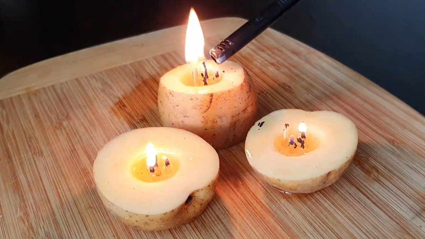 Господині показали, як зробити яскраву та довговічну свічку з картоплі