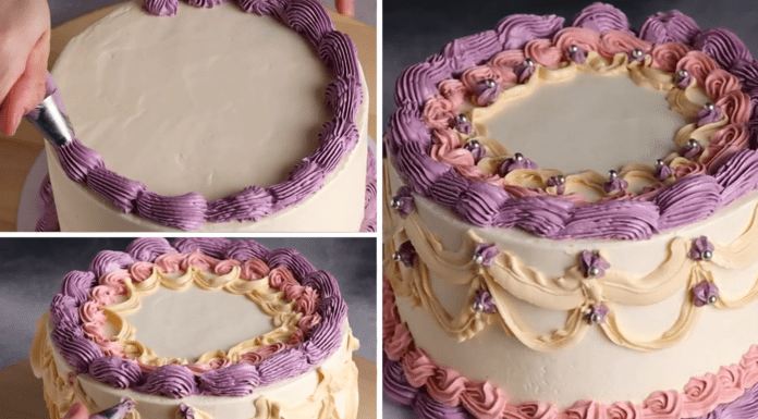 Як прикрасити святковий торт у вінтажному стилі