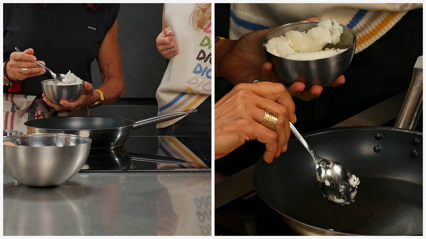 Густа кокосова олія виглядом та консистенцію дуже нагадує смалець