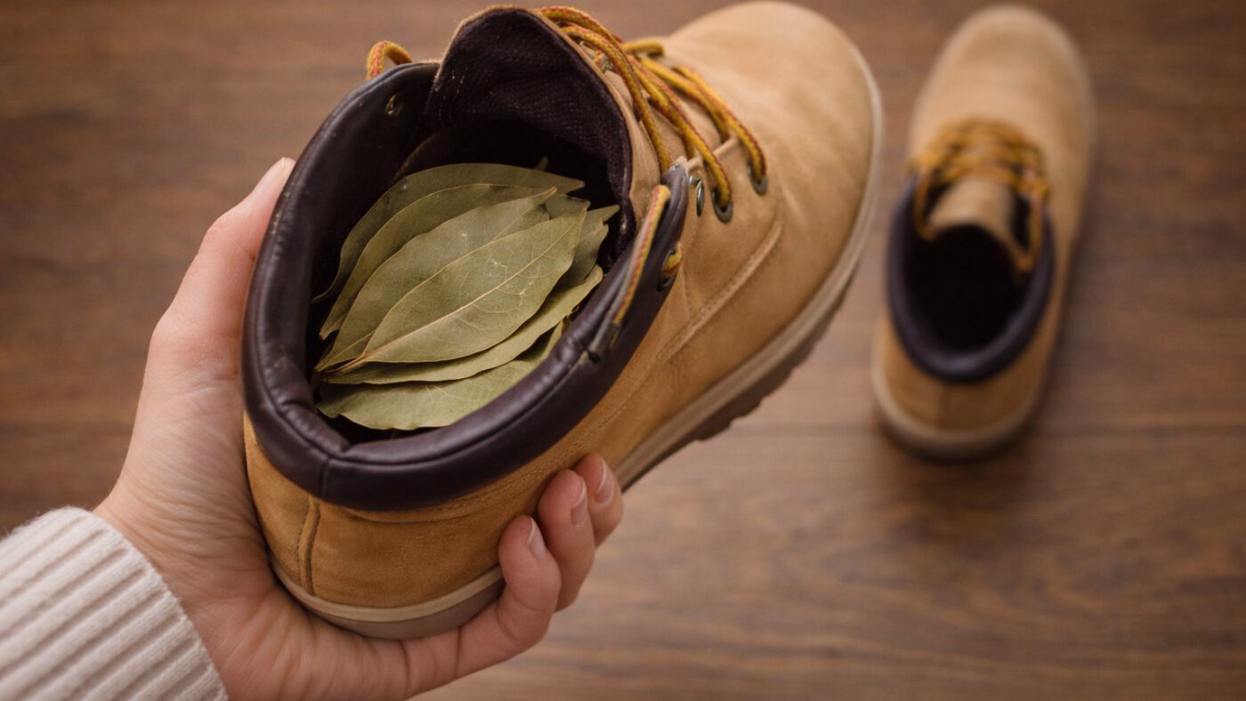 Прибирання зайвої вологості та неприємного запаху із взуття лавровим листом