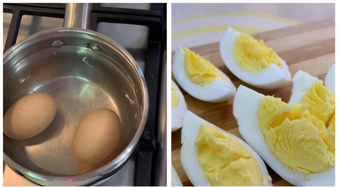 Перед варінням яєць кидаю у воду рівно 1 ст. ложку, аби не переварювались: це не опція, а необхідність Кухарі показали, що додати до води, аби яйця не переварювалися