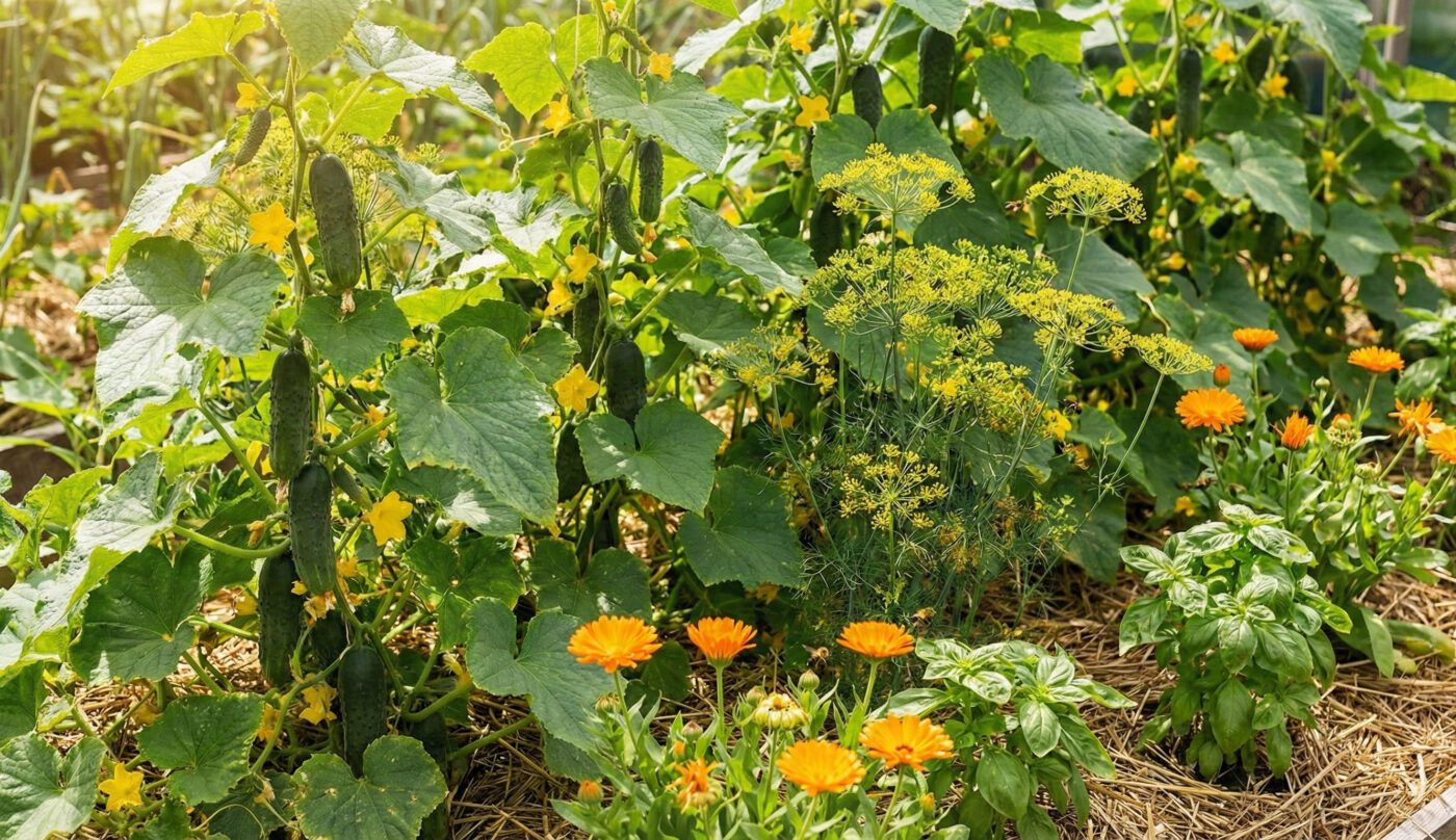 Найкращі рослини-сусіди для огіркових грядках