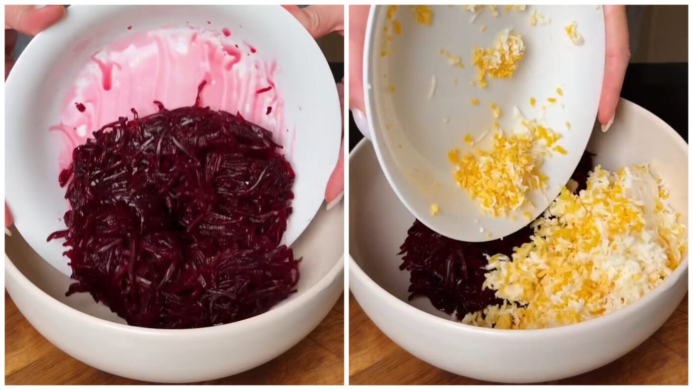 Швидкий зимовий салат з буряком і сиром за рецептом Ольги Рябенко