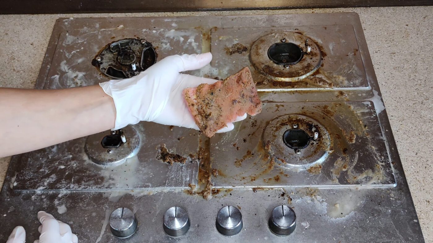 Саморобний засіб для відмивання плити й витяжки від жиру та бруду