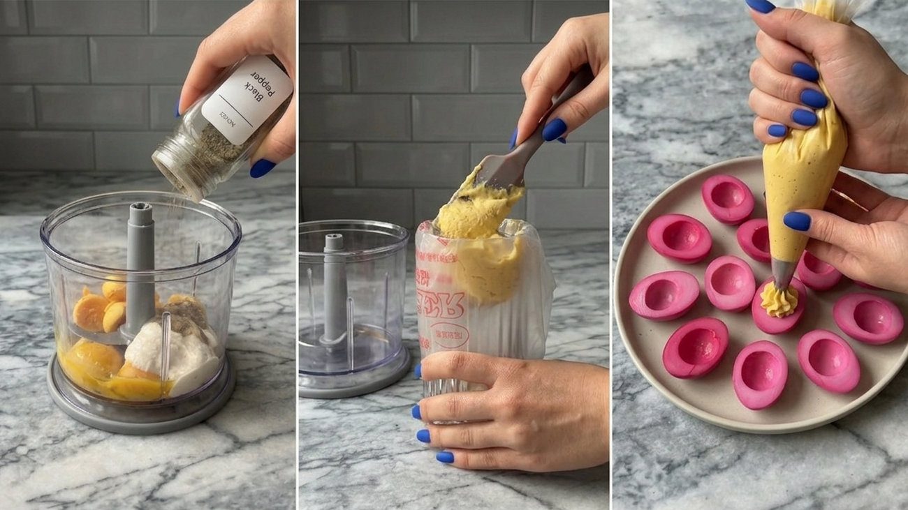 Рецепт бурякових фаршированих яєць з хроном до Великодня