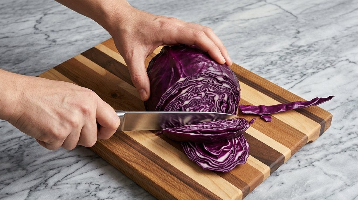 Фарбування великодніх яєць у блакитний та синій колір червоною капустою