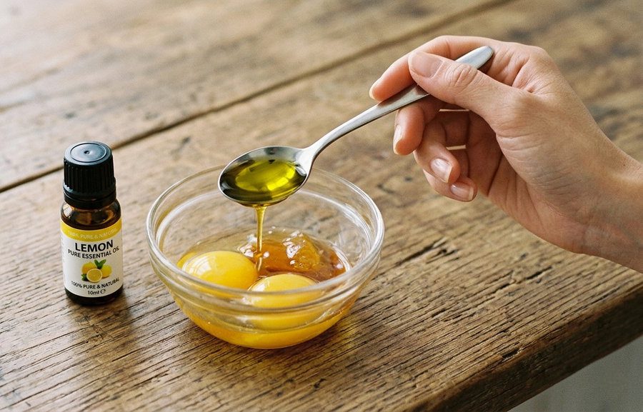 Домашнє ламінування волосся маскою із жовтків, меду та олії