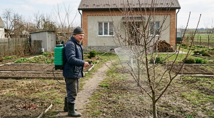 Весняна обробка дерев від шкідників сечовиною та мідним купоросом
