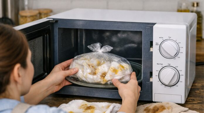 Загорнула у пакет та ввімкнула мікрохвильовку на 1 хвилину: плям на кухонному рушнику не залишилося Як кухонні рушники позбавити плям у мікрохвильовці