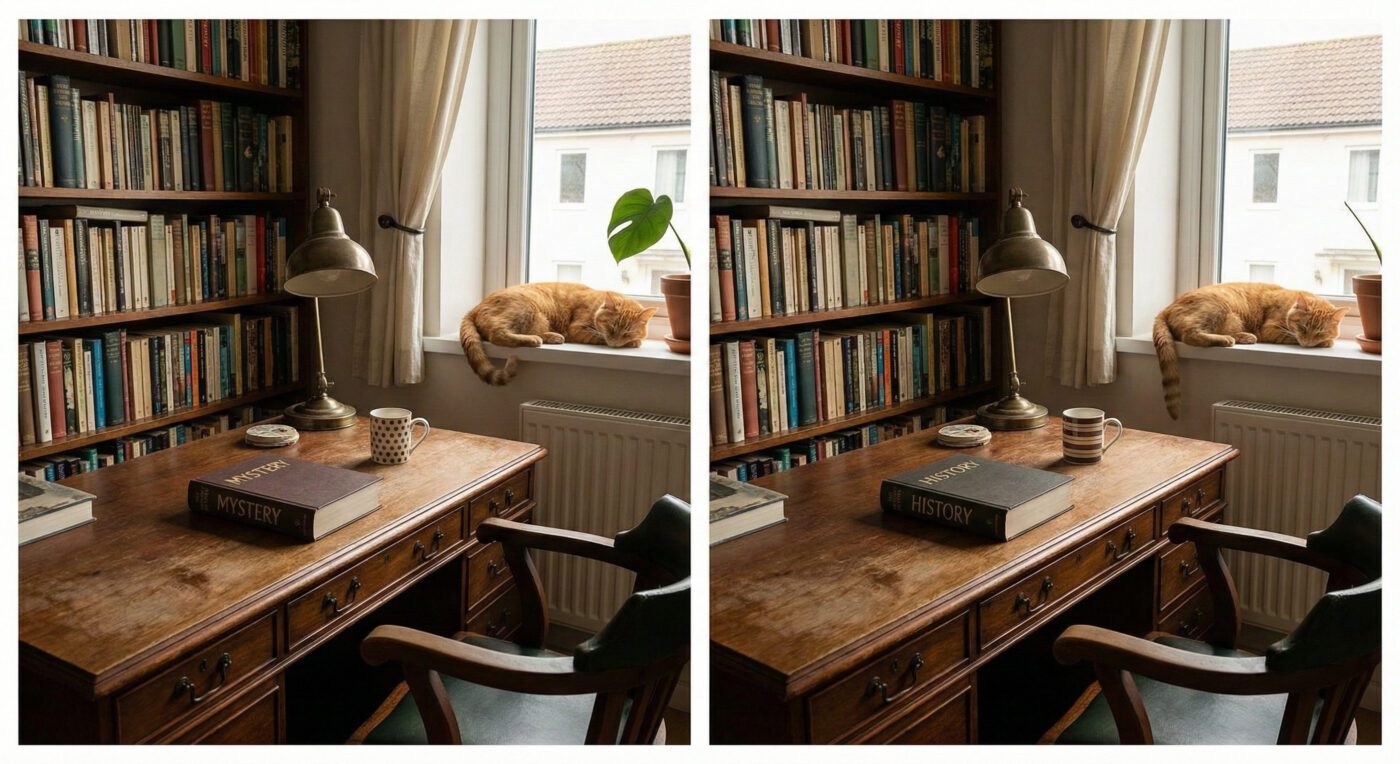 Головоломка з відмінностями для перевірки уважності та швидкості мозку