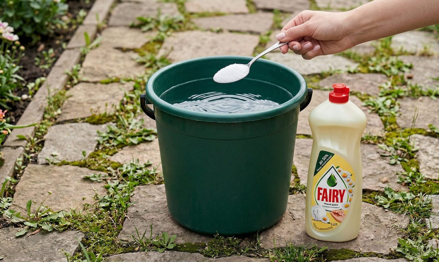 Саморобний засіб проти бур'янів на садових доріжках та городніх стежках