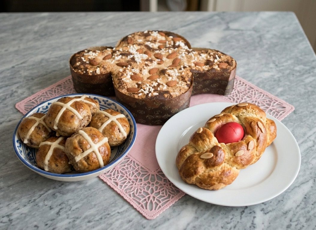 Великодня випічка Італії, Англії та Греції