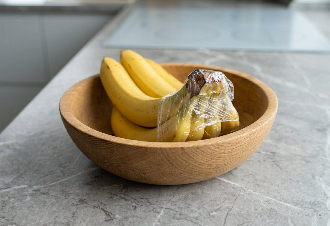 Якщо замотати банани у плівку повністю, то вони зіпсуються швидше, а якщо лише ніжку, то повільніше