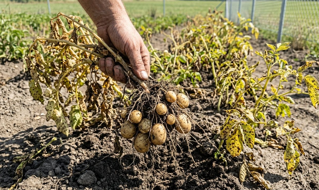 Великої картоплі під кущами зі слабких сортів ви майже не зберете