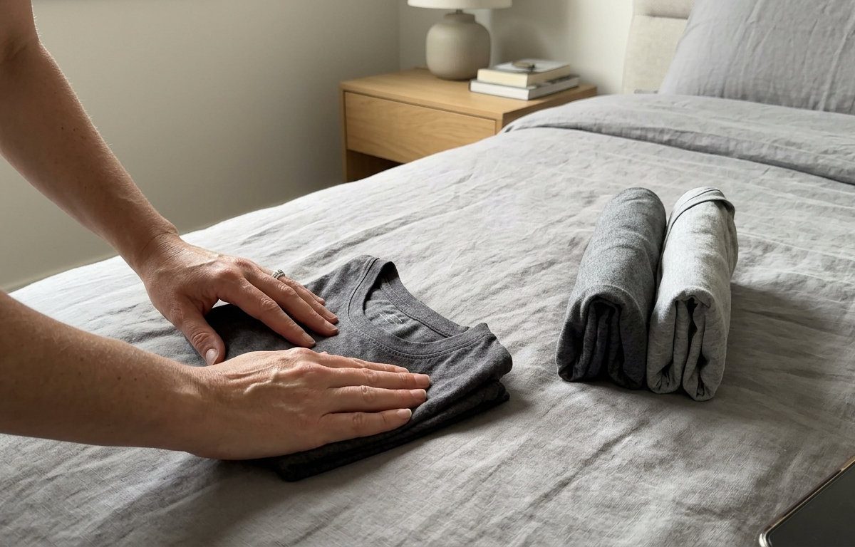 Правильно складені футболки займають мінімум місця і легко знаходяться у шафі