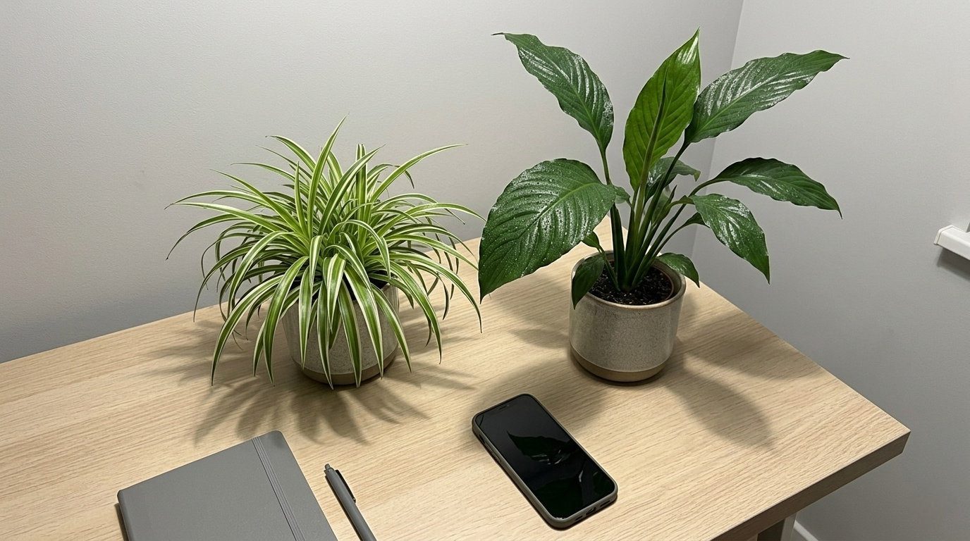 Спатифілум та хлорофітум добре зволожують повітря, та ще й трохи очищують його