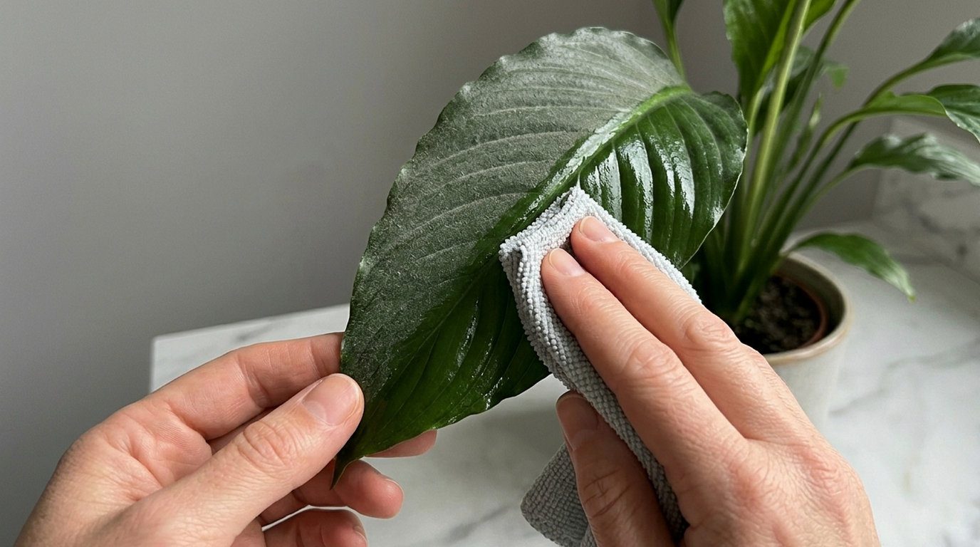 Не забувайте періодично протирати листя, бо корисно і для рослин, і для вас