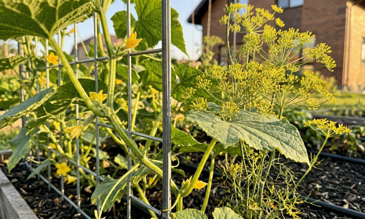 Кріп кропу біля огірків можна саджати чорнобривці, а для захисту від спеки на сонячній ділянці – кукурудзу