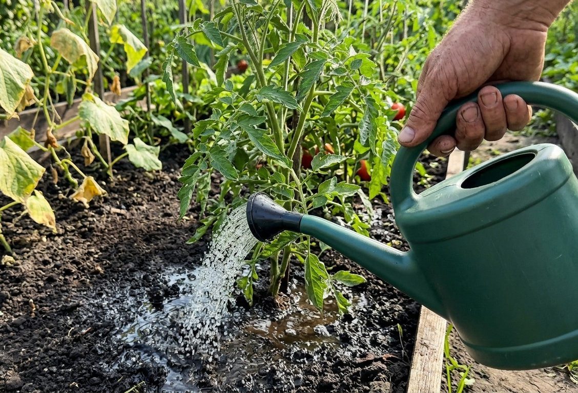 Помідори люблять рідший, але щедріший полив, ніж огірки