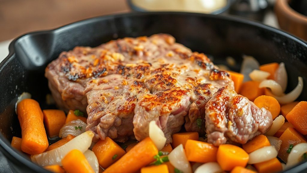 Процес приготування м'яса для каші