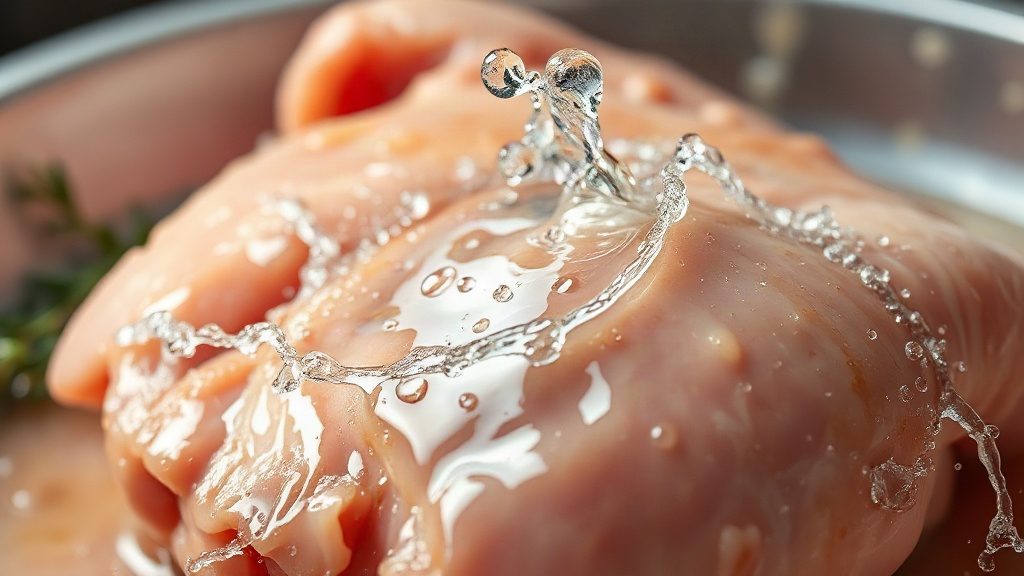 Бризки води від сирої курки, небезпека поширення бактерій