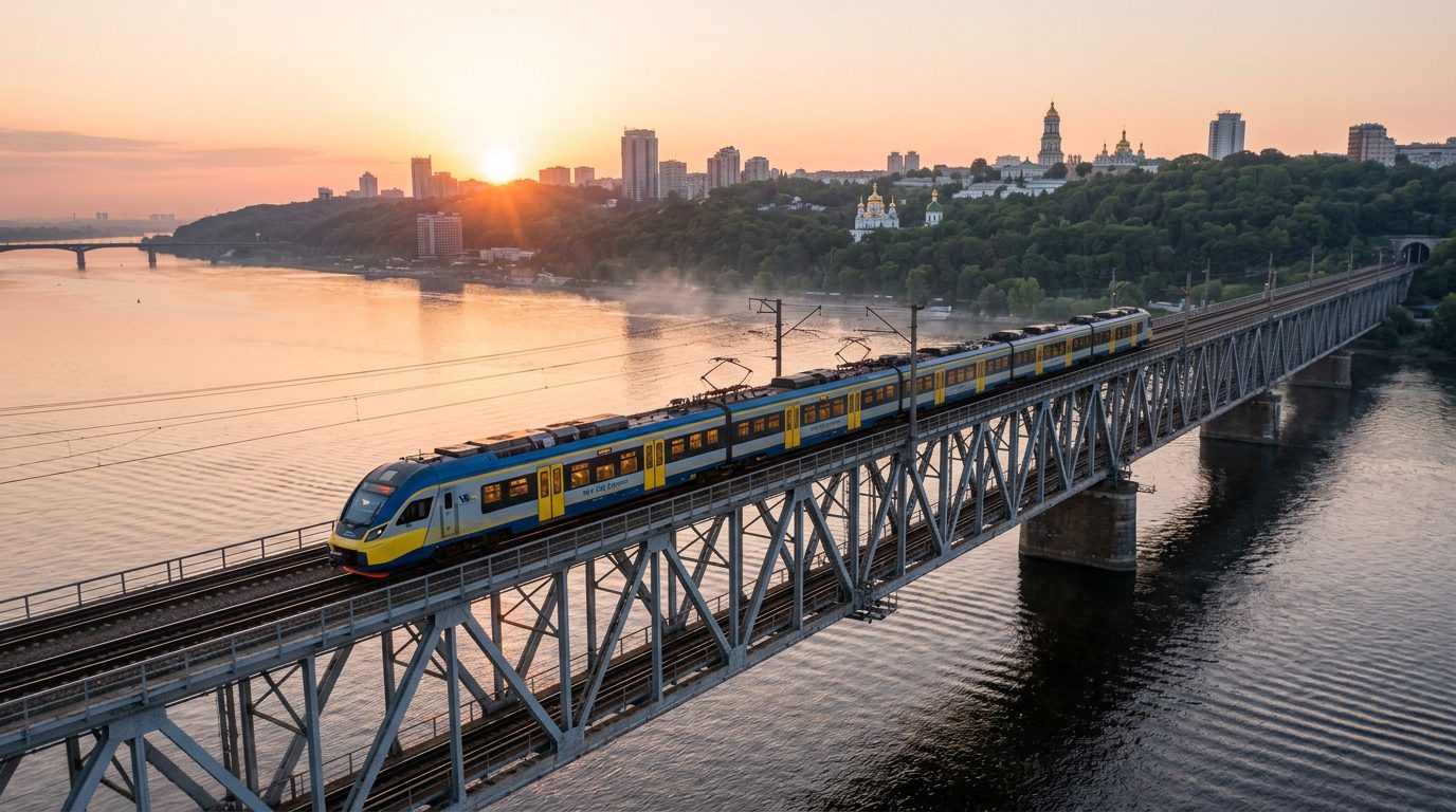 Київська міська електричка Kyiv City Express курсує між берегами