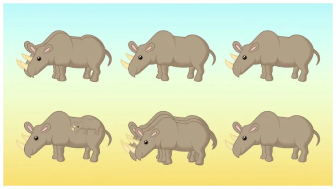 Скільки носорогів ви бачите?