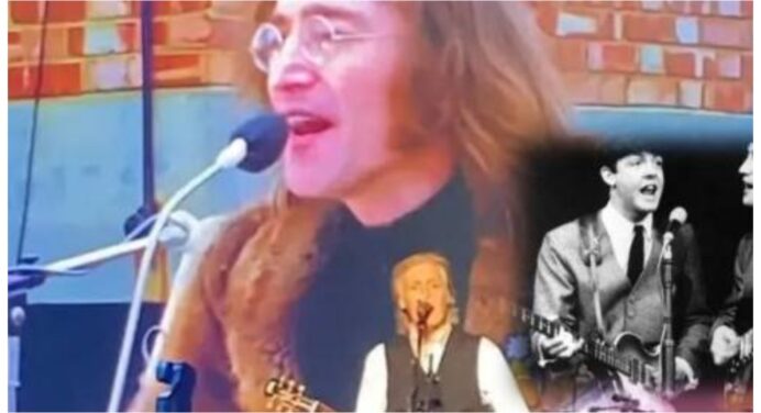 79-річний Пол Маккартні, з прапором України, заспівав із віртуальним Джоном Ленноном. Згадайте The Beatles (Відео) 