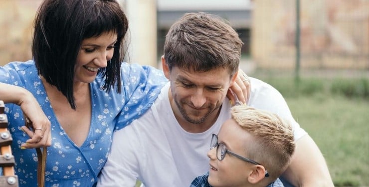 Оля Цибульська зі своїм чоловіком Сергієм та сином Нестором