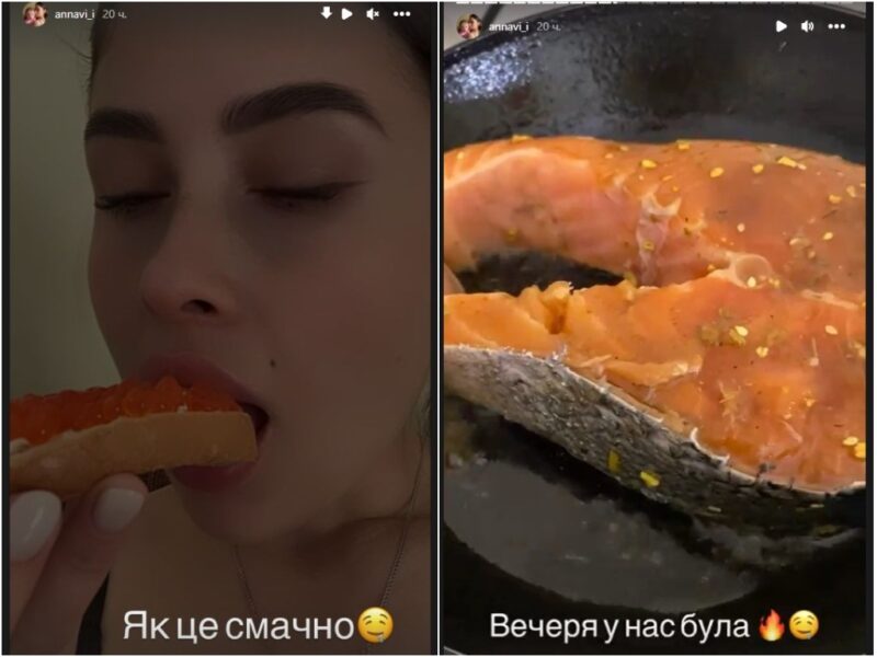 Молода дружина Романа Сасанчина показала, як їсть червону ікру