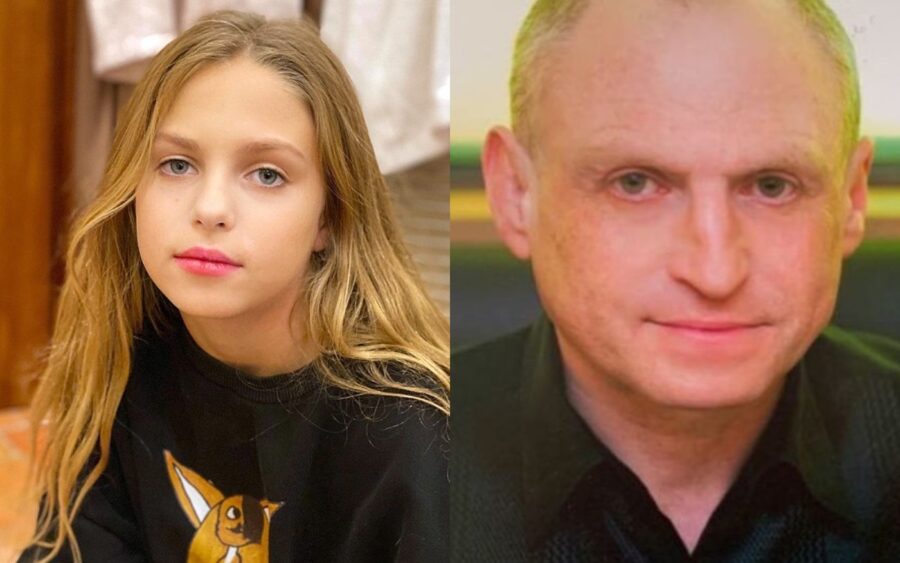 Молодша донька Олі Полякової зі своїм татом