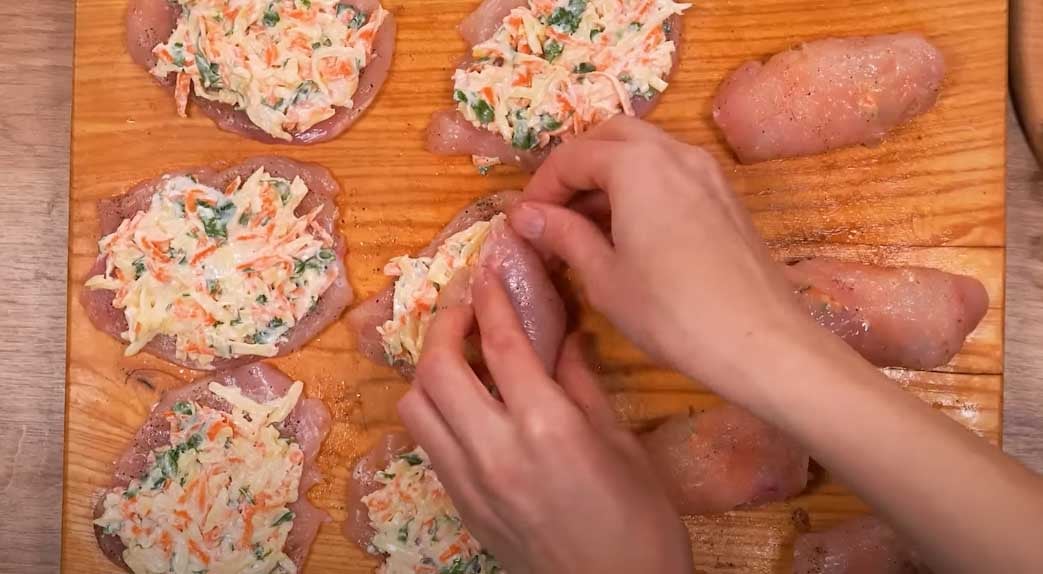 Куриные рулетики с сыром