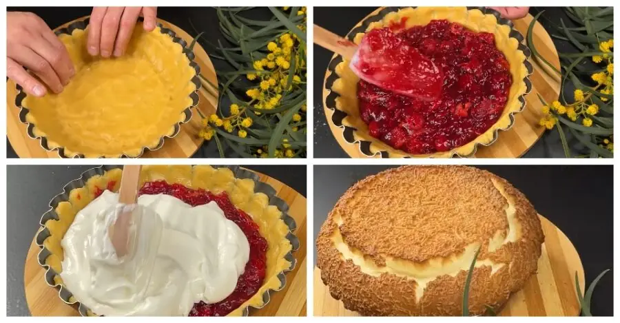 Торт з йогуртом та зимовою вишнею