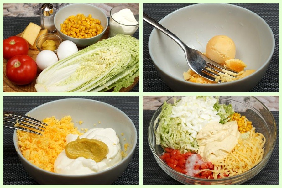 Смачний та легкий салат з пекінської капусти, помідорів та сиру