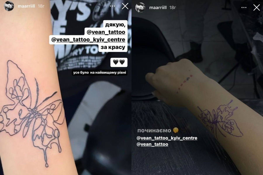 Донька актриси Олени Кравець Марія показала три нових татуювання