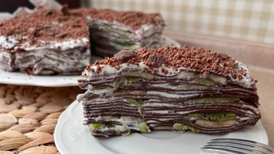 Покроковий рецепт шоколадного торта з млинців